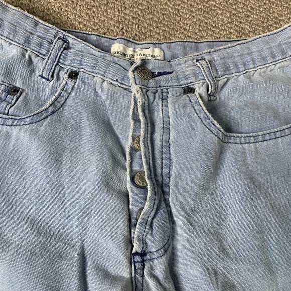 Guess Womens Shorts Size 3 Juniors Blue Light Wash Denim Cotton Linen Blend - Picture 2 of 14
